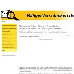 www.Billigerverschicken.de - Versandkostenrechner