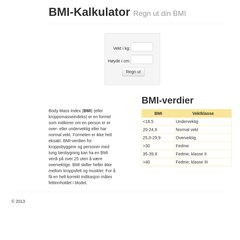 www.Bmi-kalkulator.no - BMI-Kalkulator - Regn ut din BMI