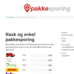 www.Pakkesporing.com - Sporing av post pakker og brev
