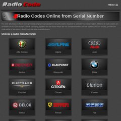 www.Radio-code.co.uk - RADIO CODE UK | Online Radio Code Service
