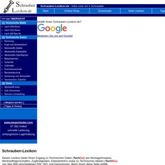 www.Schrauben-lexikon.de - Schraubenlexikon Infos rund um´s Schrauben