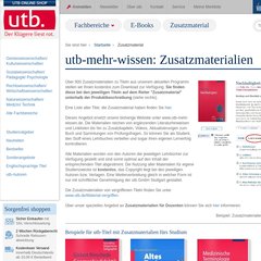www.Utb-mehr-wissen.de - UTB - Uni-Taschenbücher GmbH